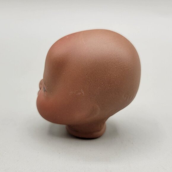 Sugar Lump Porcelain Bisque Brown Doll Head Repro Painted Face Closed Eyes - Picture 2 of 8